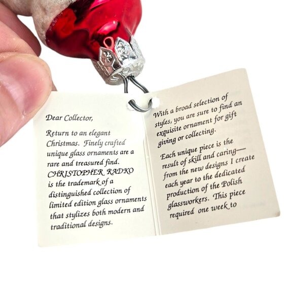 Radko Christmas Russain Santa White Ornament Rare Pink Staff W Tag - Picture 11 of 15